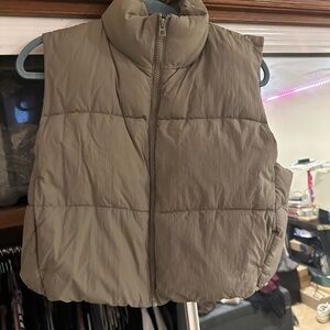 Divided Olive Green Puffer Vest